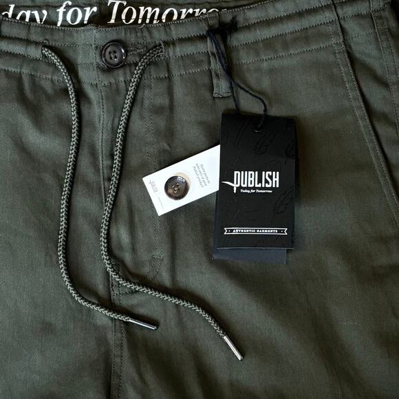 NWT Publish Brand Thorn Stretch Twill Slim Fit Jogger Pants Olive Mens Size 34 - Picture 8 of 8